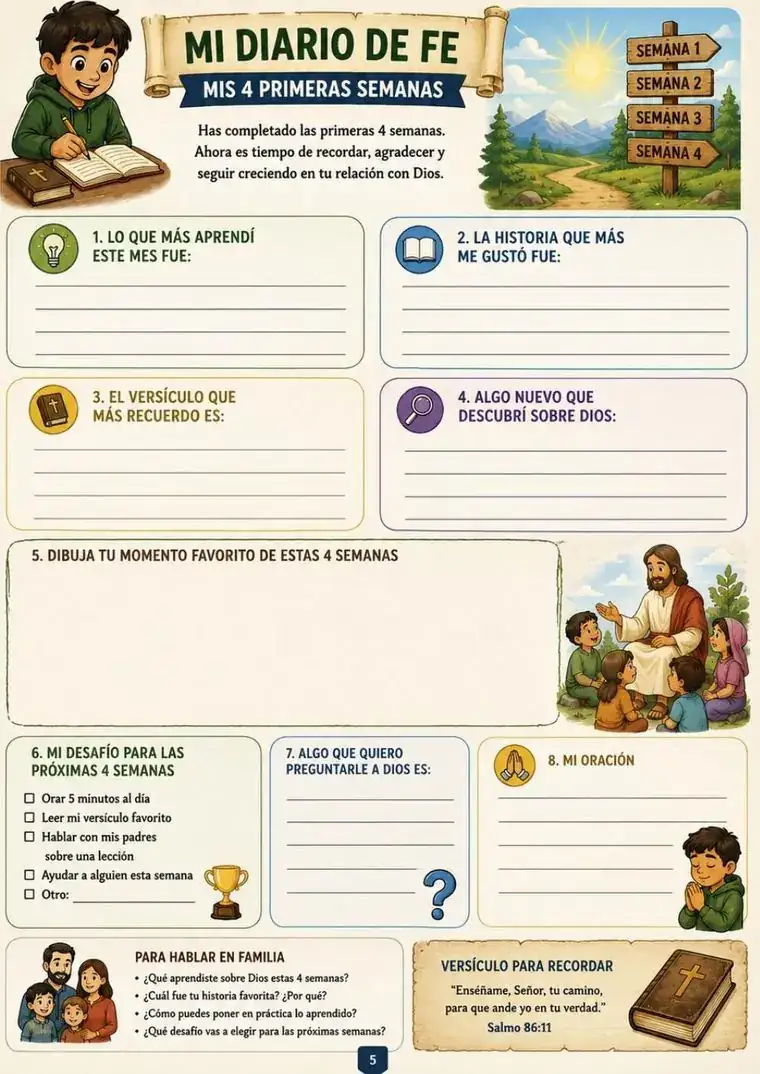Mi Diario de Fe (repaso mensual)